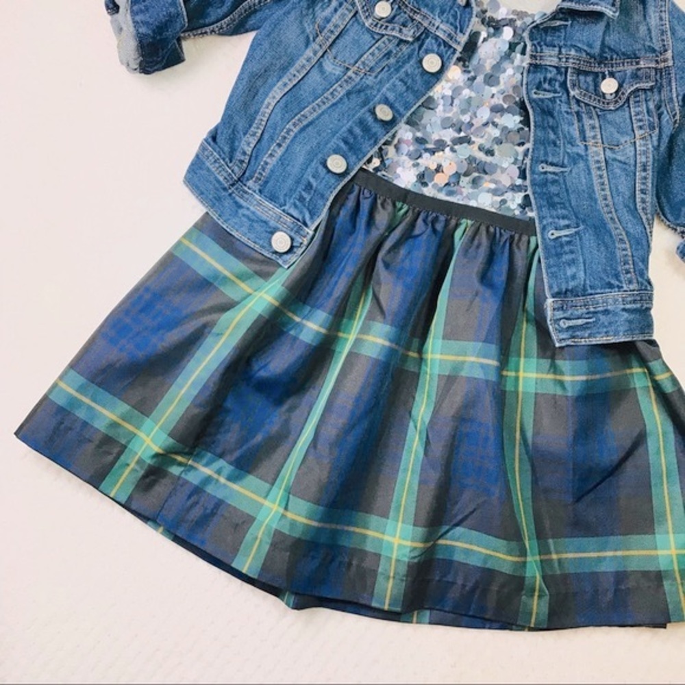 COPY - Girls Polo Ralph Lauren blue tartan plaid skirt Sz 8-10 Christmas Hanukk…